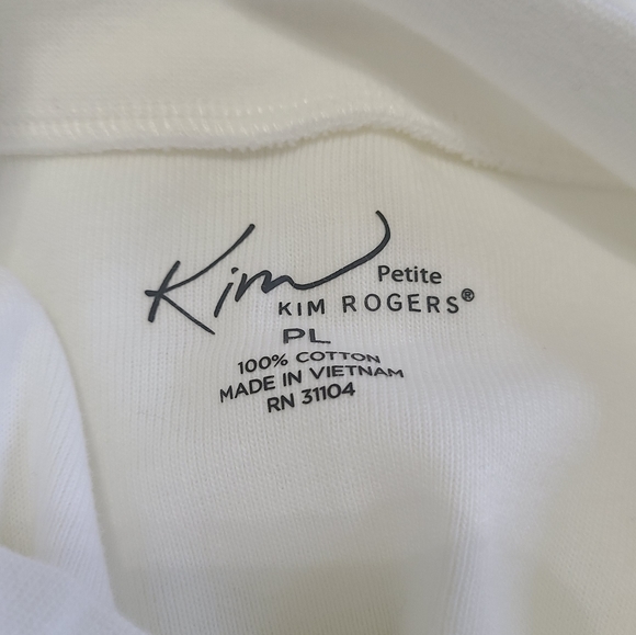 (391) Kim Rogers Petite Woman's long sleeve Activewear Turtleneck Size: PL White - Picture 16 of 16